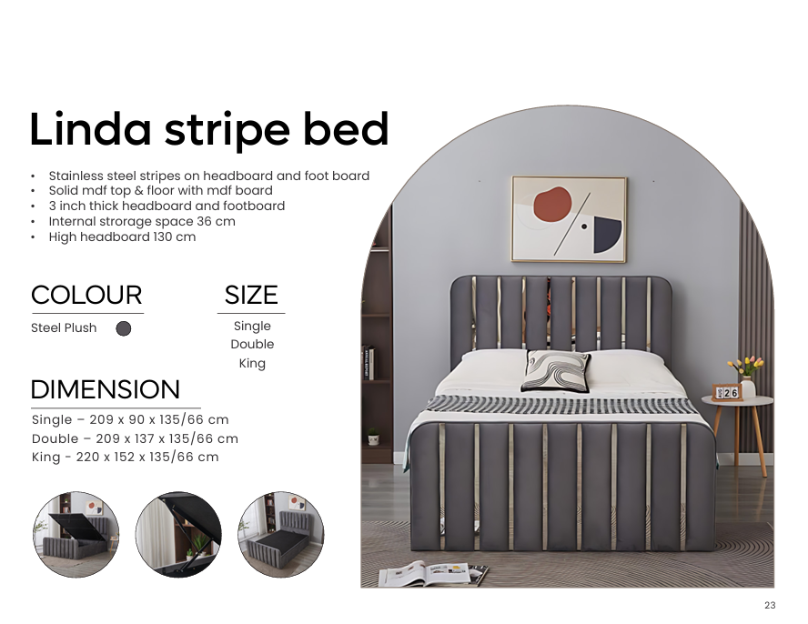 Linda Stripe Bed