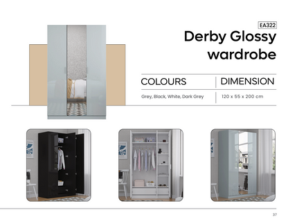EA322 - Derby Tall 3 Door [ 2 Draws Inside ]
