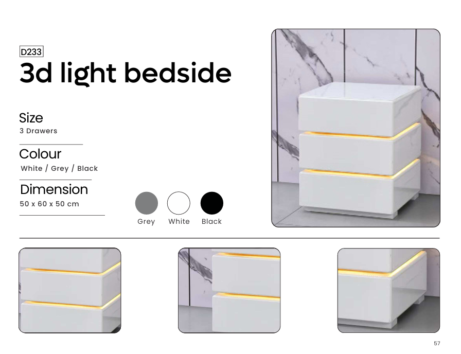 D233 - 3d Light  Bedside
