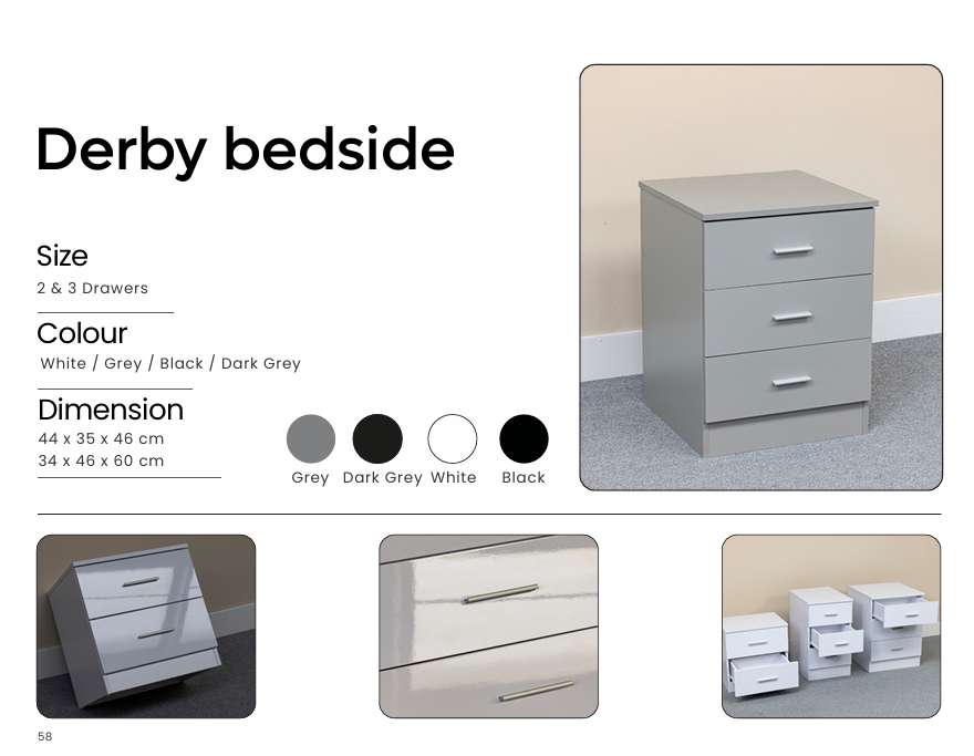 Derby 3 Draw Bedside